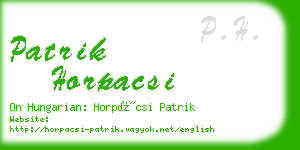 patrik horpacsi business card